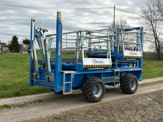 Bosi ABME — carro semovente raccolta frutta elettrico 48V zero emissioni 4 postazioni, costruito da Bosi SRL a Faenza